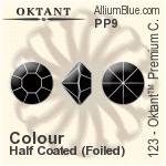 Oktant™ Premium チャトン (123) PP9 - カラー（ハーフ　コーティング） 裏面ゴールドフォイル