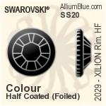 スワロフスキー XILION Rose Rimmed フラットバック(HF) (2029) SS20 - カラー（ハーフ　コーティング） アルミニウムフォイル