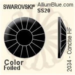 スワロフスキー Concise ラインストーン ホットフィックス (2034) SS20 - カラー（ハーフ　コーティング） 裏面シルバーフォイル