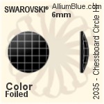 スワロフスキー Chessboard Circle ラインストーン ホットフィックス (2035) 6mm - クリスタル エフェクト 裏面アルミニウムフォイル
