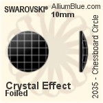 スワロフスキー Chessboard Circle ラインストーン (2035) 20mm - クリスタル 裏面プラチナフォイル
