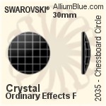 スワロフスキー Chessboard Circle フラットバック ラインストーン (2035) 30mm - カラー（コーティングなし） 裏面にホイル無し