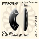 スワロフスキー Eclipse ラインストーン ホットフィックス (2037) 8mm - クリスタル エフェクト 裏面アルミニウムフォイル