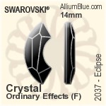 スワロフスキー Eclipse フラットバック ラインストーン (2037) 17mm - カラー（コーティングなし） プラチナフォイル