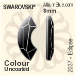 スワロフスキー Eclipse フラットバック ラインストーン (2037) 14mm - カラー（コーティングなし） プラチナフォイル