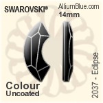 スワロフスキー Eclipse フラットバック ラインストーン (2037) 17mm - クリスタル（オーディナリー　エフェクト） プラチナフォイル