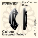 スワロフスキー Eclipse フラットバック ラインストーン (2037) 17mm - カラー（ハーフ　コーティング） 裏面にホイル無し