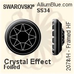 スワロフスキー Framed ラインストーン ホットフィックス (2078/H) SS20 - クリスタル エフェクト 裏面シルバーフォイル