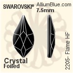 スワロフスキー Flame ラインストーン ホットフィックス (2205) 7.5mm - クリスタル エフェクト 裏面アルミニウムフォイル