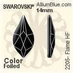 スワロフスキー Flame ラインストーン ホットフィックス (2205) 7.5mm - クリスタル 裏面アルミニウムフォイル