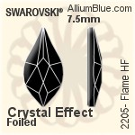 スワロフスキー Flame ラインストーン ホットフィックス (2205) 7.5mm - クリスタル エフェクト 裏面アルミニウムフォイル