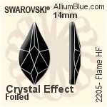 スワロフスキー Flame ラインストーン ホットフィックス (2205) 10mm - クリスタル 裏面アルミニウムフォイル