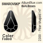 スワロフスキー Pear-shaped ラインストーン ホットフィックス (2300) 8x4.8mm - クリスタル 裏面アルミニウムフォイル