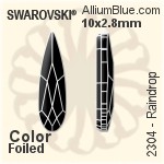 スワロフスキー Pear-shaped ファンシーストーン (4320) 10x7mm - カラー 裏面プラチナフォイル