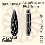 スワロフスキー Raindrop ラインストーン ホットフィックス (2304) 10x2.8mm - クリスタル 裏面アルミニウムフォイル