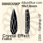 スワロフスキー Raindrop ラインストーン ホットフィックス (2304) 14x3.9mm - クリスタル エフェクト 裏面アルミニウムフォイル
