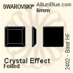 スワロフスキー Base ラインストーン ホットフィックス (2402) 6mm - カラー（ハーフ　コーティング） 裏面アルミニウムフォイル