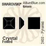 スワロフスキー Diamond Leaf ラインストーン (2797) 8x4mm - クリスタル 裏面プラチナフォイル