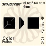スワロフスキー Pyramid ラインストーン ホットフィックス (2403) 4mm - カラー 裏面アルミニウムフォイル