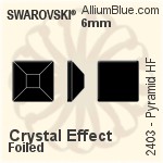 スワロフスキー Pyramid ラインストーン ホットフィックス (2403) 4mm - カラー（ハーフ　コーティング） 裏面アルミニウムフォイル