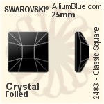 スワロフスキー Classic Square ラインストーン (2483) 25mm - クリスタル エフェクト 裏面にホイル無し
