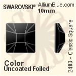 スワロフスキー Classic Square ラインストーン (2483) 10mm - クリスタル エフェクト 裏面にホイル無し