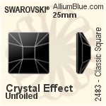 スワロフスキー Classic Square ラインストーン (2483) 10mm - クリスタル 裏面プラチナフォイル