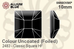 スワロフスキー Classic Square ラインストーン ホットフィックス (2483) 10mm - カラー 裏面アルミニウムフォイル