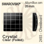 スワロフスキー Chessboard ラインストーン (2493) 30mm - クリスタル 裏面プラチナフォイル