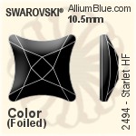 スワロフスキー Starlet ラインストーン ホットフィックス (2494) 8mm - カラー 裏面アルミニウムフォイル