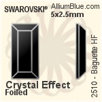 スワロフスキー Baguette ラインストーン ホットフィックス (2510) 3.7x1.9mm - クリスタル 裏面アルミニウムフォイル
