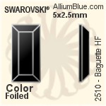 スワロフスキー Baguette ラインストーン ホットフィックス (2510) 5x2.5mm - クリスタル 裏面アルミニウムフォイル