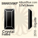 スワロフスキー Baguette ラインストーン (2510) 3.7x1.9mm - クリスタル エフェクト 裏面プラチナフォイル