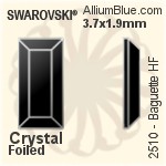 スワロフスキー Baguette ラインストーン ホットフィックス (2510) 5x2.5mm - クリスタル エフェクト 裏面アルミニウムフォイル