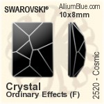 スワロフスキー Cosmic フラットバック ラインストーン (2520) 20x14mm - カラー（コーティングなし） 裏面にホイル無し