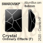 スワロフスキー Cosmic ラインストーン ホットフィックス (2520) 10x8mm - クリスタル 裏面アルミニウムフォイル