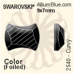 スワロフスキー Curvy ラインストーン (2540) 12x9.5mm - クリスタル エフェクト 裏面プラチナフォイル