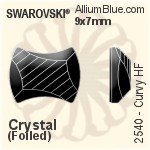 スワロフスキー Curvy ラインストーン ホットフィックス (2540) 9x7mm - カラー 裏面アルミニウムフォイル