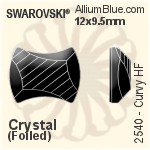 スワロフスキー Curvy ラインストーン ホットフィックス (2540) 9x7mm - クリスタル エフェクト 裏面アルミニウムフォイル