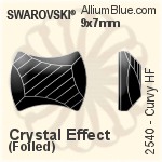 スワロフスキー Curvy ラインストーン ホットフィックス (2540) 12x9.5mm - カラー 裏面アルミニウムフォイル