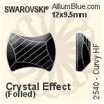 スワロフスキー Curvy ラインストーン ホットフィックス (2540) 9x7mm - クリスタル エフェクト 裏面アルミニウムフォイル