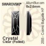 スワロフスキー Cosmic Baguette ラインストーン ホットフィックス (2555) 8x2.6mm - クリスタル エフェクト 裏面アルミニウムフォイル