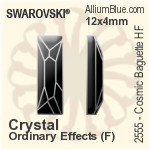 スワロフスキー Cosmic Baguette ラインストーン ホットフィックス (2555) 8x2.6mm - クリスタル エフェクト 裏面アルミニウムフォイル