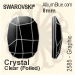 スワロフスキー Graphic ラインストーン (2585) 8mm - クリスタル エフェクト 裏面プラチナフォイル