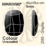 スワロフスキー Graphic ラインストーン (2585) 8mm - クリスタル 裏面プラチナフォイル