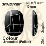 スワロフスキー Graphic ラインストーン (2585) 10mm - クリスタル エフェクト 裏面プラチナフォイル