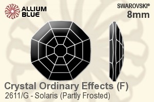 スワロフスキー Solaris (Partly Frosted) ラインストーン (2611/G) 8mm - クリスタル エフェクト 裏面プラチナフォイル
