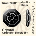 スワロフスキー Solaris (Partly Frosted) ラインストーン (2611/G) 14mm - クリスタル 裏面プラチナフォイル