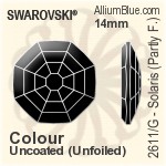 スワロフスキー Solaris (Partly Frosted) ラインストーン (2611/G) 10mm - カラー 裏面プラチナフォイル
