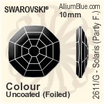 スワロフスキー Solaris (Partly Frosted) ラインストーン (2611/G) 10mm - カラー 裏面プラチナフォイル